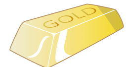 A gold bar illustration from the textbook density example.