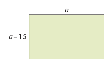 Original textbook rectangle with length a and width a minus 15