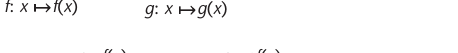 Textbook diagram showing x mapped through f to f of x and then through g to gf of x