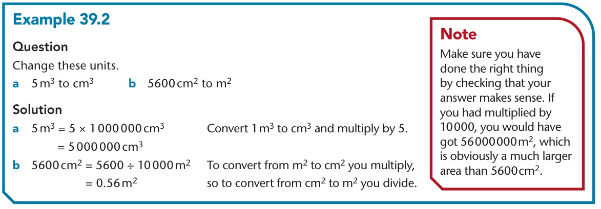 Chapter 39 textbook conversion worked example and sense-checking note