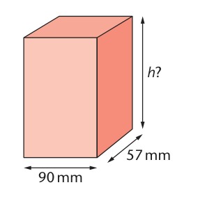 Textbook carton measuring 90 mm by 57 mm with an unknown height