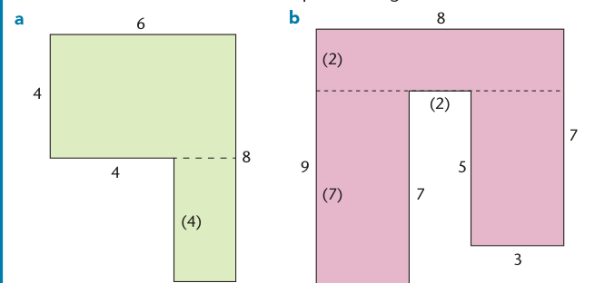 Two composite rectilinear shapes